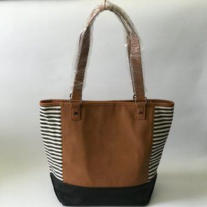 Thirty-One Colorblock Tote - Caramel Charm Pebble